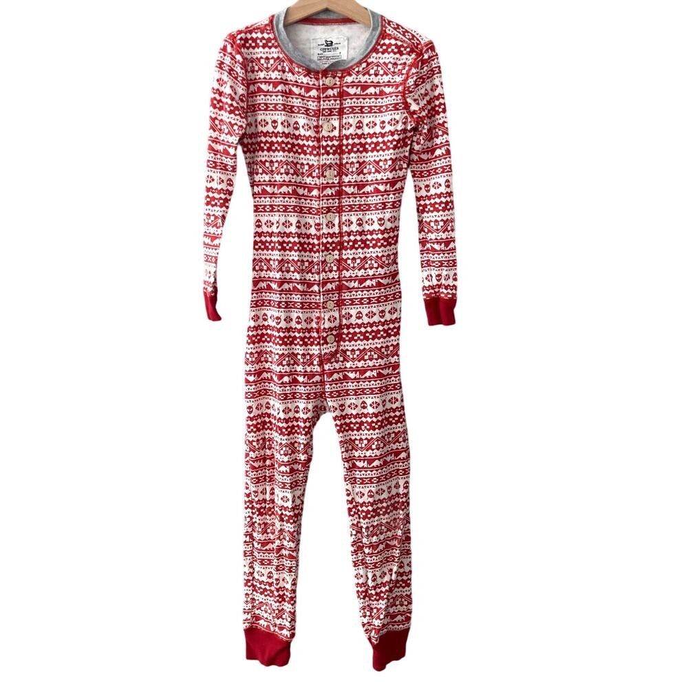 Crewcuts Fair Isle Union Suit - Martians - Red Ivory - 7